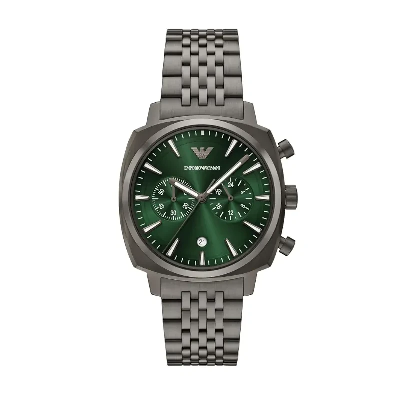 Emporio Armani Aviator Green Dial Rectangular Men's Watch- AR11689